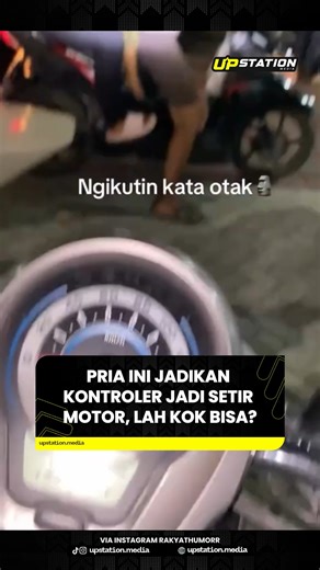 UP Station Indonesia on Instagram: "Anomali lagi, dipasangin kontroler ke motor ehh malah bisa dipake beneran! 🤣 #gamecontroller #gaming #meme"