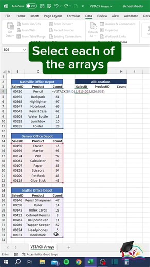VSTACK Function with Real-World Examples #dataanlysis #excel #dataextractor