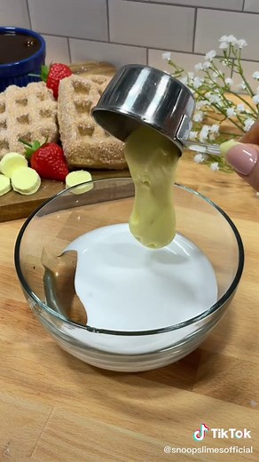 Cooking with slime: Churro waffle 🧇 next restock is on September 24th at 8pm CST! #waffle #recipe #diy