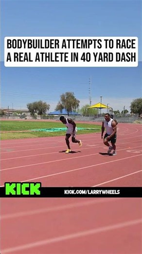 Bodybuilder Attempts To Race Real Athlete In 40 Yard Dash