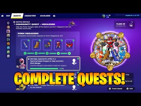 How To COMPLETE ALL COMMUNITY QUESTS MEGAZORD CHALLENGES In Fortnite! (Free Rewards Challenges)