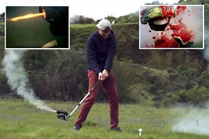 Ex-Nasa genius creates 'rocket-powered golf club' – and films it destroying a watermelon in slow-mo