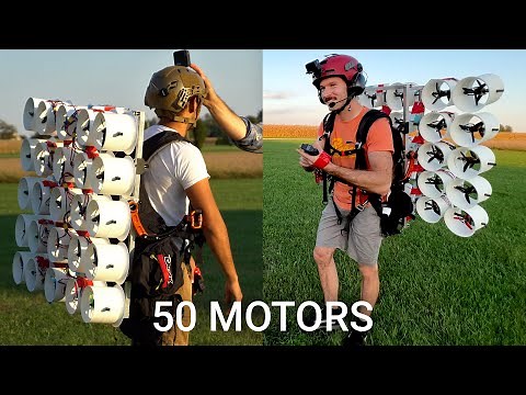 Flying Peter Sripol's 50 DRONE MOTOR Paramotor!