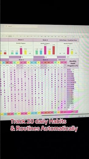 Excel Habit Tracker Template | Daily & Monthly Habit Tracker Spreadsheet #excel #habittracker