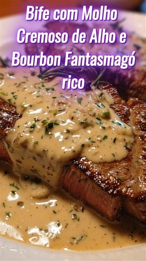 🥩 Bife com Molho Cremoso de Alho e Bourbon Fantasmagórico Bife suculento coberto com molho cremoso de alho e bourbon, perfeito para um jantar especial! 👻🥩 Ingredientes: 🥩 2 bifes de sua preferência 🧄 3 dentes de alho picados 🥃 1/4 xícara de bourbon 🥛 1 xícara de creme de leite 🧈 2 colheres de manteiga 🧂 Sal e pimenta Modo de preparo: Tempere os bifes com sal e pimenta e sele na manteiga. Retire os bifes e refogue o alho na mesma frigideira. Adicione bourbon e creme de leite, cozinhe até