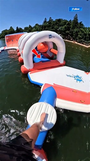 INSANE Floating Wipeout Course Speedrun! 🌊 #WaterPark #Wipeout #ObstacleCourse