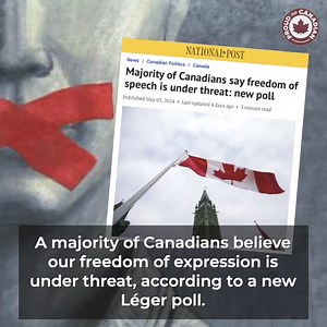3.5K views · 240 reactions | Most Canadians think freedom of expression is under threat Canadians feel like woke cancel culture and some pieces of legislation pushed by the Liberals and their NDP allies are eroding what they can say publicly. Do you agree with the silent majority? | Proud To Be Canadian | Facebook