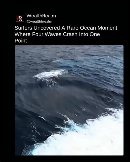 Business | Tech | Entertainment on Instagram: "One of the rarest ocean phenomena ever recorded. Four powerful wave sets collide into a single point at the exact same moment, creating a breathtaking convergence that looks almost impossible. Scientists are still studying how these patterns form, because the timing and geometry have to be perfect. Surfers in Australia reportedly discovered it by accident, and many believe it is caused by unique seabed shape that bends incoming swells into one focal
