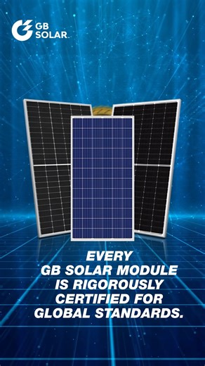 At GB Solar, every panel passes global safety, durability, and performance certifications before it reaches your rooftop or your industry. Because when your future is powered by the sun, compromise isn’t an option. It’s simple, stronger certifications mean stronger energy. And we deliver nothing less. [ Solar certifications, IEC certified solar panels, Best solar panels India, UL certified solar modules, GB Solar, Topcon solar modules India, Bifacial solar panels India, Solar energy India, Renew