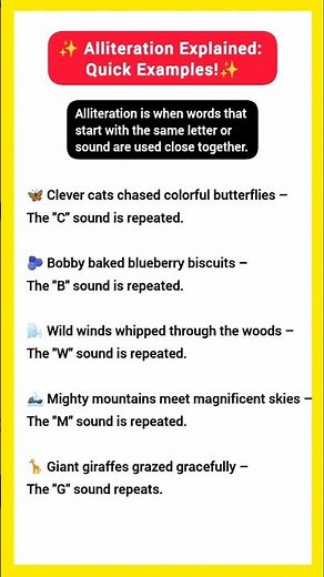 🌀Learn Alliteration with Fun Animal Examples!