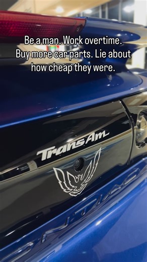 Cody Reagan on Instagram: "Yeah that Pro Charger was only $3k homie! 🤣 • • #pontiac #firebird #transam #4thgen #fbody #fbodynation #1999 #ws6 #cars #carsofinstagram #transamsofinstagram #carcontent #contentcreator #carcommunity #ls #ls2 #cammed #procharger #humor #vibes #goodvibes"