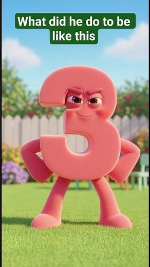 Meet Number 3! The Fun Number That Makes Patterns 🎉#shorts #ai #3d #cartoon