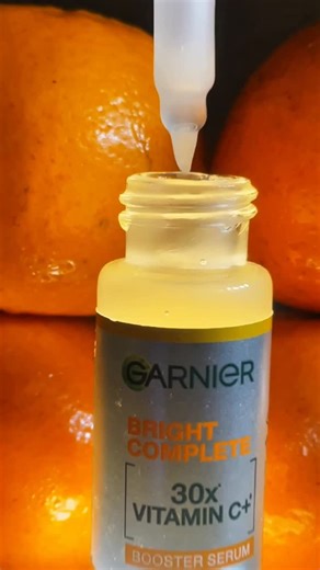 UGC creator🌷 on Instagram: "GARNIER BRIGHT COMPLETE BOOSTER SERUM⚡️ with 30x Vitamin C+ is a dermatologically tested serum that claims to fade dark spots in 3 days. It’s suitable for all skin tones and types, with an improved formula for brightening skin ✨ #brightskin #ganier #viral #explore #ugccreator #trend #skincare"