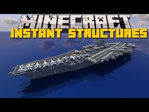 Minecraft INSTANT STRUCTURES MOD Ep.3!! HUGE SPACESHIPS!!