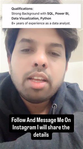 Iamsameerofficial on Instagram: "Strong Background with SQL, Power BI, Data Visualization, Python 8+ years of experience as a data analyst. . . . #DataAnalyst #DataAnalytics #PowerBI #PythonForData #TechCareers"