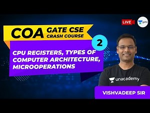 COA | CPU Registers, Types of Computer Architecture, Microoperations | Lec 2 | GATE Crash Course