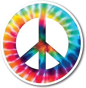 Magnet Me Up Tie Dye Peace Sign Magnet Decal, 5 Inch Round, Heavy Duty Automotive Magnet for Car, Truck, SUV, Lockers, Bumper, or Any Other Magnetic Surface