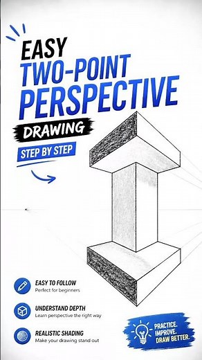 Easy two-point perspective drawing✍️#art #drawing #drawingprocess #sketch #perspective