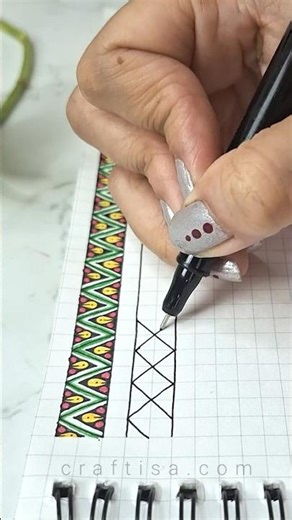 Basic Madhubani Border Designs | Colorful Mandala Patterns #shorts #art #drawing #doodle #madhubani