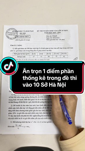 Ăn trọn 1 điểm phần thống kê trong đề thi vào 10
