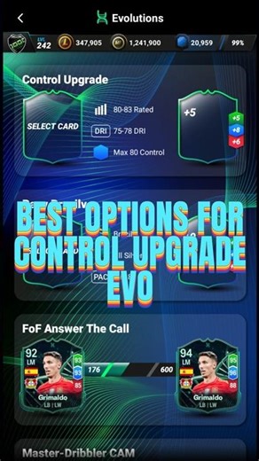 Best Options for Control Upgrade Evolution (EVO) on MADFUT 26 #madfut #evo