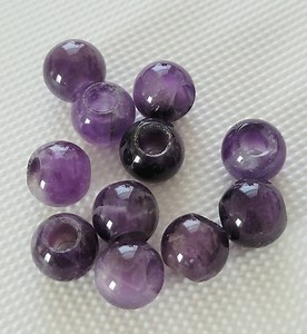 4pcs-5mm Big Hole Beads-12mm Natural Amethyst Gemstone European Style Beads - Etsy