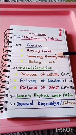 Playgroup Syllabus ll Preschool syllabus (2023-24) #nurserysyllabus #shortvideo #shortsfeed #reels