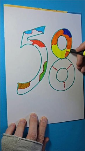 Drawing and Coloring Number 58 #drawing #satisfying #shorts