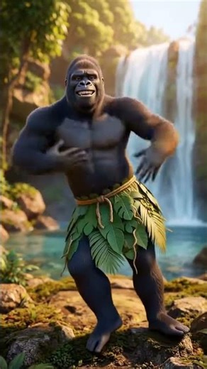 chimpanzee Rocks 90s Song Dance #funny #dance #chimpanzee #oldsong #animateddance