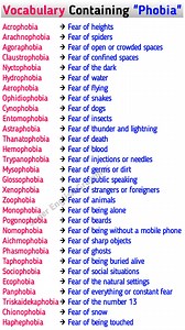 742K views · 2.6K reactions | Vocabulary Containing Phobia in English #English #vocabulary #englishlanguage #advamcedvocabulary #words #vocabularybuilding #vocabularywords | Super English Grammar | Facebook