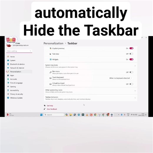 How to hide taskbar in windows 11 #windows11 #shorts #tech #trending #viral