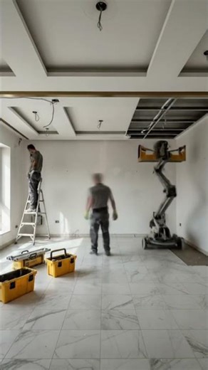 Infinity LED Living Room Ceiling Transformation | Futuristic Luxury Renovation Timelapse