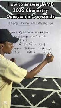 How to answer JAMB 2026 Chemistry Question in 5 Seconds #jamb2026 #chemistry #science #education