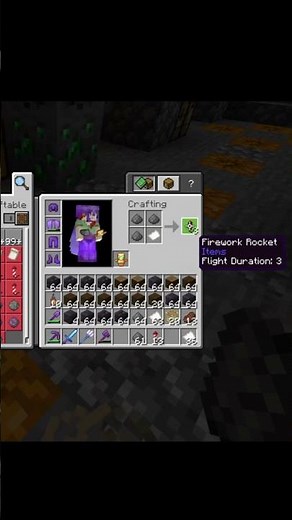 How to make Flight Duration 3 Fireworks #shorts #minecraft
