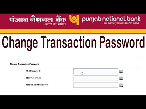 PNB Net Banking - Change Transaction Password Punjab National Bank