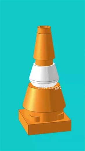 Build a 3D Lego model of a traffic cone I LTS Brick