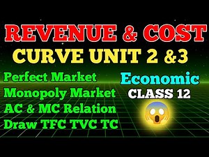 MARKET & REVENUE CURVE ll Cost Curve Unit 3 ll Class 12 Economics Unit 2 ll Economic Unit 3 Class 12