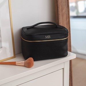 Personalised Vanity Makeup Case, Monogram Initial Cosmetic Bag, Toiletry Bag, Bridesmaid Bag, Custom Make up Bag, Jewellery Box, PU Leather - Etsy