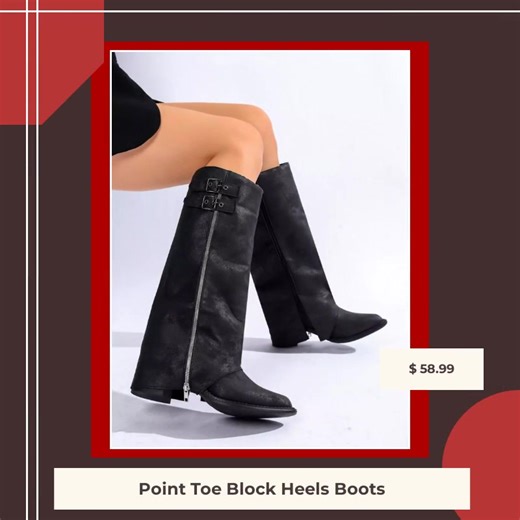 These boots were made for strutting! 🕺✨ Step out in style with our Point Toe Block Heels Boots! Comfortable & chic, they’ll elevate any outfit—perfect for brunch with friends or a night out on the town. Available now for just $58.99, their sleek design and stunning finish will have you feeling confident and ready to conquer the day! 🌟👢 Don't wait—add them to your cart before they walk away! 👟💕 #ShipFromOverseas #Shoes #ClassyBalletFlats #fashionphotography #chicstyle #modernfashion #fashion