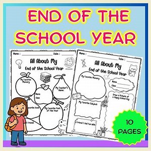 All About the End of the School Year | Writing Activity |For Grades 1–3