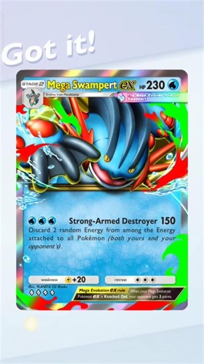 Mega Swampert ex | Mission from Fantastical Parade #pokemontcgpocket #pokemoncards #pokemon