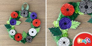 Tissue Paper Poppy Wreath
