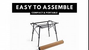 Portable Folding Table for Picnic, Camping Tables that Fold up Lightweight, Aluminum Table with Telescopic Legs, Camp Kitchen Table for Beach Trips and Outdoor Parties, 35" x 20.5"
