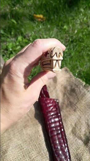 Hand-Carved Viking Knife with Dragon Head Handle | Norse Runes & Carbon Steel Blade