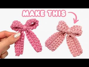 easy crochet bow tutorial | crochet ribbon bow keychain for BEGINNERS 🎀