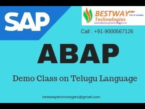 SAP ABAP Online Demo Training in Telugu Language