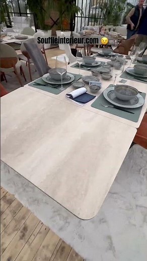 Table extensible effet travertin : l’élégance qui s’adapte à votre quotidien 🤍