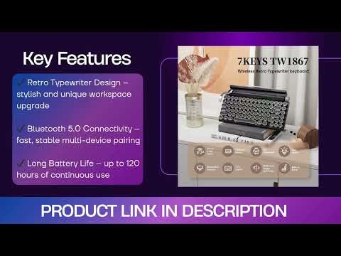 7KEYS Retro Typewriter Keyboard – Vintage Style Meets Modern Performance