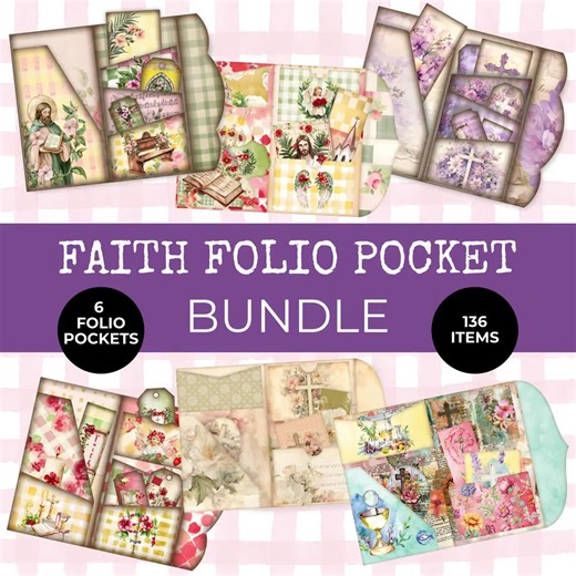 Faith Folio Pocket Bundle, Faith Junk Journal, Printable Ephemera, Scripture Tag, Digital Folio Kit, Prayer Journal, Christian Digital Paper - Etsy