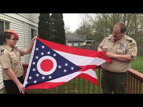 US and Ohio Flag Folding